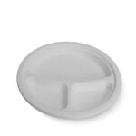 9" 3 Compartment Round Plates 50pc/pk