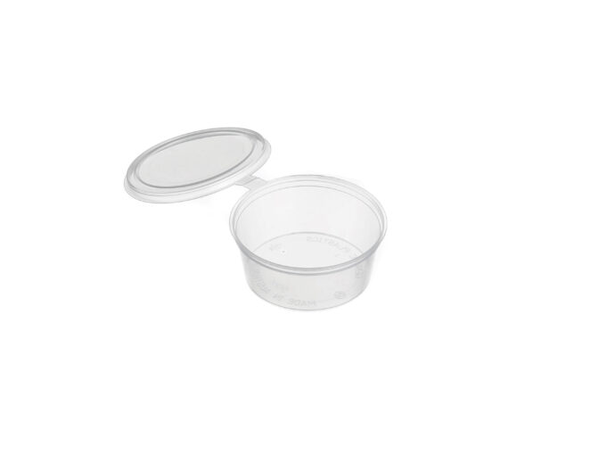 50cc 30ml Round Containers Hinged 100pc/slv 1000pc/ctn - Image 1
