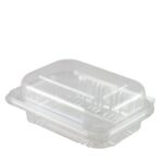 Small Hinged Lid Container PET Clear Rectangle 250 pc/ctn