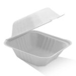 Sugarcane Clamshell Burger Box 6" 400pc/ctn